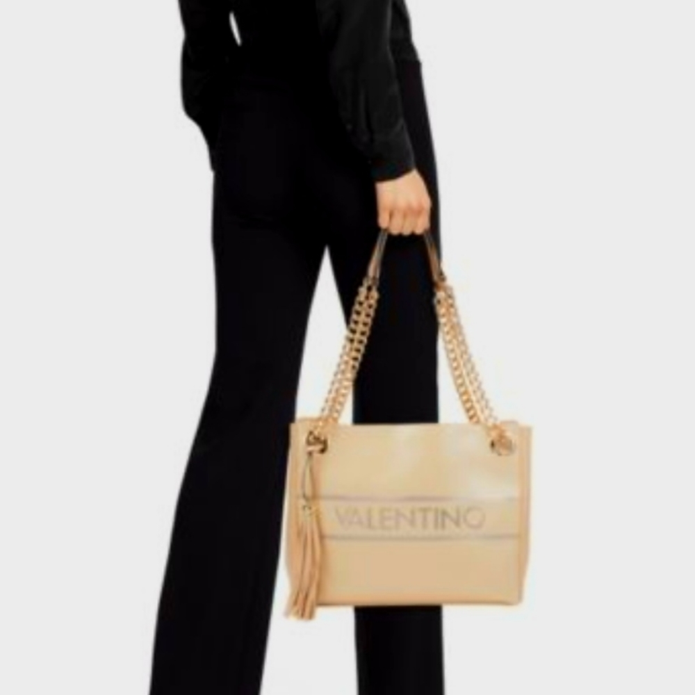 โค๏ธ Authentic Valentino Leather Cream Shoulder Bag - Picture 2 of 9